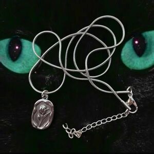 silver rose necklace